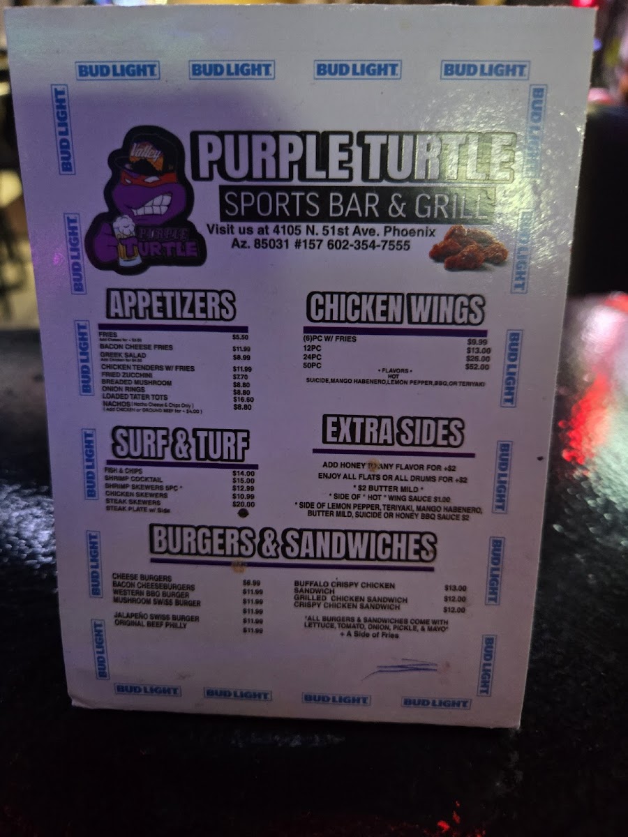 Purple Turtle Menu - Image 4